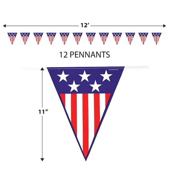 Beistle 12ft. Spirit of America Pennant Banners, 2ct.
